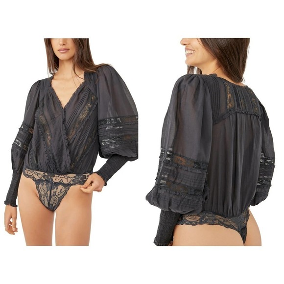 Free People Tops - Free People The Eloise Smocked Bodysuit (M)